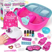 Kit de spa e unhas para pés Golray Kid Girl de 5 a 12 anos com bolsa de armazenamento