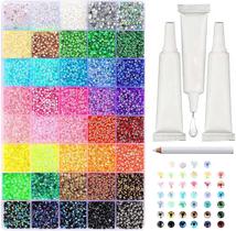 Kit de Strass de Resina Foxiod 3 mm Multicolor com 32.000 Peças e Cola