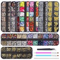 Kit de Strass, Gemas, Cristais e Lantejoulas para Arte de Unhas Kit de Strass, Gemas, Cristais e Lantejoulas para Arte de Unhas