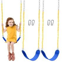 Kit de substituição de assento giratório Swing Swing Set Turfee com correntes azuis Kit de substituição de assento giratório Swing Swing Set Turfee com correntes azuis