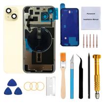 Kit de substituição de vidro traseiro Perzework para iPhone 15 Plus de 6,7" amarelo