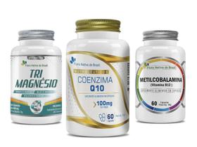 Kit de Suplementos Alimentares Tri Magnésio CoenzimaQ10 e B12 60 cápsulas Flora Nativa Kit de Suplementos Alimentares Tri Magnésio CoenzimaQ10 e B12 60 cápsulas Flora Nativa