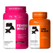 Kit de Suplementos para Mulheres Femini Whey + Cafeína 60 cápsulas - Max Titanium