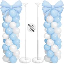 Kit de suporte de coluna de balão Charnoel Azul Claro Branco 168 cm Kit de suporte de coluna de balão Charnoel Azul Claro Branco 168 cm