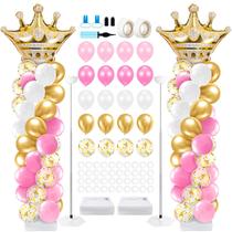 Kit de suporte de coluna de balão Kasyat Princess Party com 2 coroas Kit de suporte de coluna de balão Kasyat Princess Party com 2 coroas