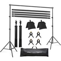 Kit de suporte de fundo FOTOCREAT 3x2m ajustável com bolsa de transporte