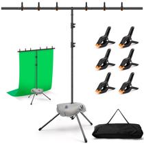 Kit de suporte de fundo Svopy em forma de T 2,4 x 1,6 m com acessórios