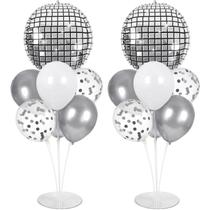 Kit de suporte para balões de festa Naozinebi Disco Ball 70s 80s 90s Kit de suporte para balões de festa Naozinebi Disco Ball 70s 80s 90s
