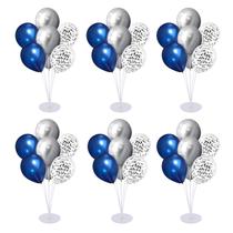 Kit de Suporte para Balões VORPVAOE 6 Conjuntos Azul-Marinho e Prata para Festa Kit de Suporte para Balões VORPVAOE 6 Conjuntos Azul-Marinho e Prata para Festa
