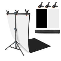 Kit de suporte para cenários fotográficos JEBUTU branco preto 68x130cm