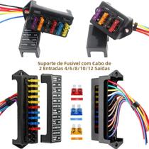 Kit De Suporte Para Fusíveis Marítimos Para Carros E Barcos, 2 Entradas 4-12 Saídas Com Chicote E Kit De Suporte Para Fusíveis Marítimos Para Carros E Barcos, 2 Entradas 4-12 Saídas Com Chicote E