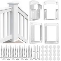 Kit de suportes para corrimão de cerca de vinil Beeveer 2" x 3,5" branco