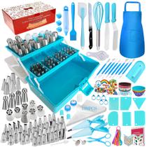 Kit de suprimentos de ferramentas para decoração de bolos Makmeng 368 unidades com estojo