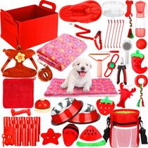 Kit de suprimentos para cachorros Abbylike, 50 peças essenciais para cães pequenos