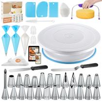 Kit de suprimentos para decoração de bolos Kootek 96 unidades com mesa giratória de e-books Kit de suprimentos para decoração de bolos Kootek 96 unidades com mesa giratória de e-books