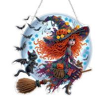 Kit de suspensão de arte com diamantes JJFox Halloween Witch DIY Decor Kit de suspensão de arte com diamantes JJFox Halloween Witch DIY Decor