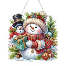 Kit de suspensão de arte em diamante JJFox Christmas Snowman 5D Painting Kit de suspensão de arte em diamante JJFox Christmas Snowman 5D Painting