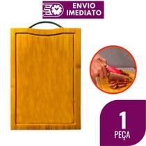 Kit de Tábua de Corte com Sulco Alça Colher Bambu Faca Cabo de Madeira Cozinha Restaurante para Carne Legumes Churrasco