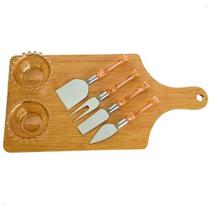 Kit de Tábua Petisqueira com Espátulas e Bowls 7 Peças Para Servir Aperitivos e Patês Kit de Tábua Petisqueira com Espátulas e Bowls 7 Peças Para Servir Aperitivos e Patês