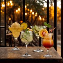 Kit de Taças de Vidro Cocktail Mixologista 4 pcs Ruvolo