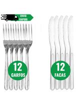 Kit de Talheres 24 Peças em Inox 12 Garfos 12 Facas Facas e garfos de inox de Jantar