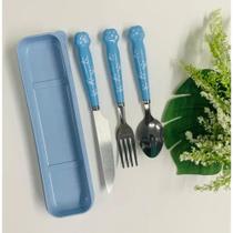 Kit de talheres 3 peças em inox com estojo