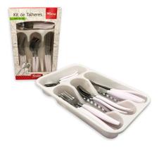 Kit De Talheres Em Inox 25 Peças - Branco