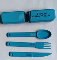 Kit de Talheres para Camping em PLA com Porta Talheres Leve, Resistente e Sustentável