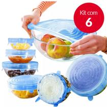 Kit de Tampas de Silicone Universal 6 Peças Transparente