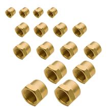Kit de Tampas para Tubo Legines Latão Cabeça Hexagonal NPT Fêmea 16 peças Kit de Tampas para Tubo Legines Latão Cabeça Hexagonal NPT Fêmea 16 peças