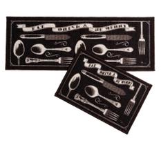 Kit de tapete de cozinha Bistrô Corttex Antiderrapante 2 peças