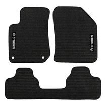 Kit de tapetes 3 peças específico C3 2013 14 15 ... 22 23 2024 Carpete Res-Preto