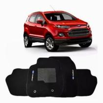 Kit de tapetes 3 peças específico Ecosport 2013 14 15 16 ... 19 2020 Carpete Preto