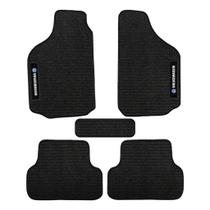 Kit de tapetes 5 peças específico Saveiro Cross Cab. Dupla 2014 15 16 22 23 2024 Carpete Res-Preto