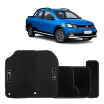 Kit de tapetes 5 peças específico Saveiro Cross Cab. Dupla G6 G7 2014 15 16 17 18 2019 PVC