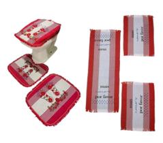 Kit de tapetes para banheiro e cozinha 3 peças - J&M Tapetes Ltda