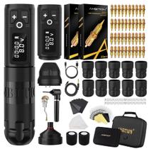 Kit de tatuagem Ambition Soldier Wireless Tattoo Machine 40 agulhas