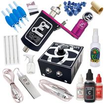 Kit de Tatuagem com Máquina Rotativa Rosa Eclipse Machine Tattoo e Fonte Supernova 3 Amperes