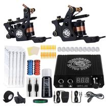 Kit de tatuagem Dragonhawk Traditional Pro com 2 máquinas e tinta