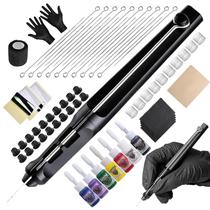 Kit de tatuagem HAWINK Tattoo Pen Poke Stick com 7 tintas e 20 agulhas
