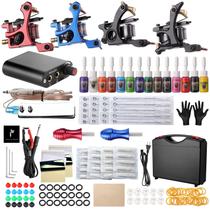Kit de Tatuagem Hawink TK-HW4005 - 4 Máquinas, 14 Tintas e Estojo
