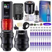 Kit de tatuagem Mast Fold2 Pro sem fio com 2 baterias e tintas Kit de tatuagem Mast Fold2 Pro sem fio com 2 baterias e tintas