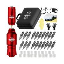 Kit De Tatuagem Portátil Sem Fio, Mini Máquina Foguete, Estojo De Bateria, Agulha, Tinta Rotativa,