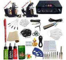 Kit De Tatuagem Profissional Completo Magnum 2 Máquinas