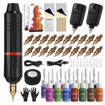 Kit de tatuagem RHEIN RNP28 Caneta de tatuagem sem fio com 2 baterias