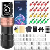 Kit De Tatuagem Sem Fio Ajustável POSEIDON V4 Pen Machine Para Pistola De Tatuagem De Maquiagem