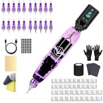 Kit De Tatuagem Sem Fio De Alta Potência Caneta Máquina De Maquiagem Permanente Fonte De Energia