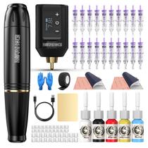 Kit de tatuagem sem fio Wormhole LED com display digital preto