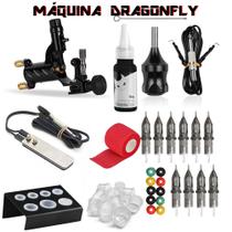 Kit de Tatuagem Tattoo Com Máquina Dragonfly e Cartuchos