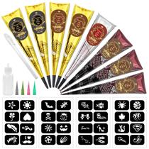 Kit de Tatuagem Temporária InkForge com 8 Cones e 32 Moldes Kit de Tatuagem Temporária InkForge com 8 Cones e 32 Moldes
